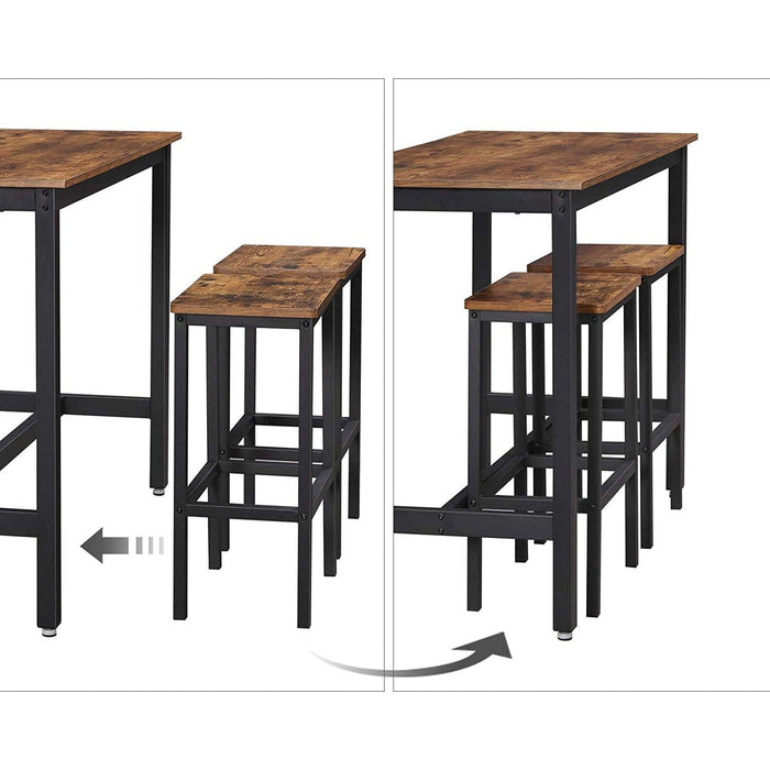 Vasagle Industrial Bar Table with 2 Bar Stools