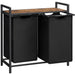 Industrial Style Laundry Organiser With Shelf - 2 Removable Bins For Easy Laundry Sorting