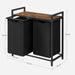 Industrial Style Laundry Organiser With Shelf - 2 Removable Bins For Easy Laundry Sorting