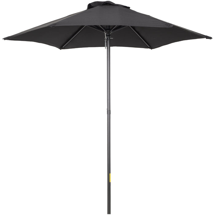 2m Patio Parasol - Outdoor Sun Shade, 6 Ribs