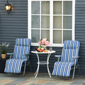 Set of 2 Padded Garden Recliner Chairs Outsunny