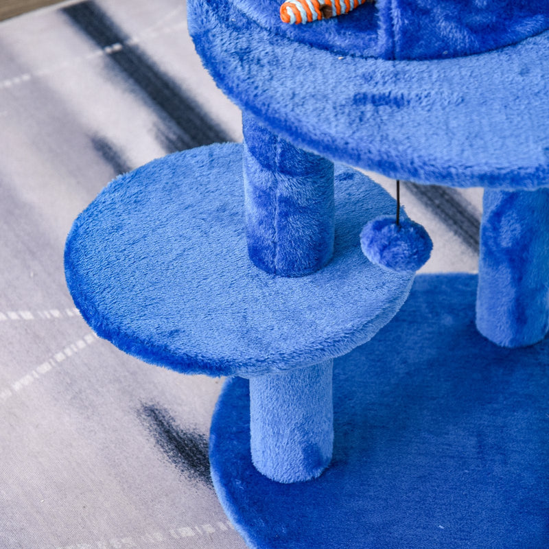 3-Tier Cat Activity Tree, Scratching Posts, Ear Perch, Toys