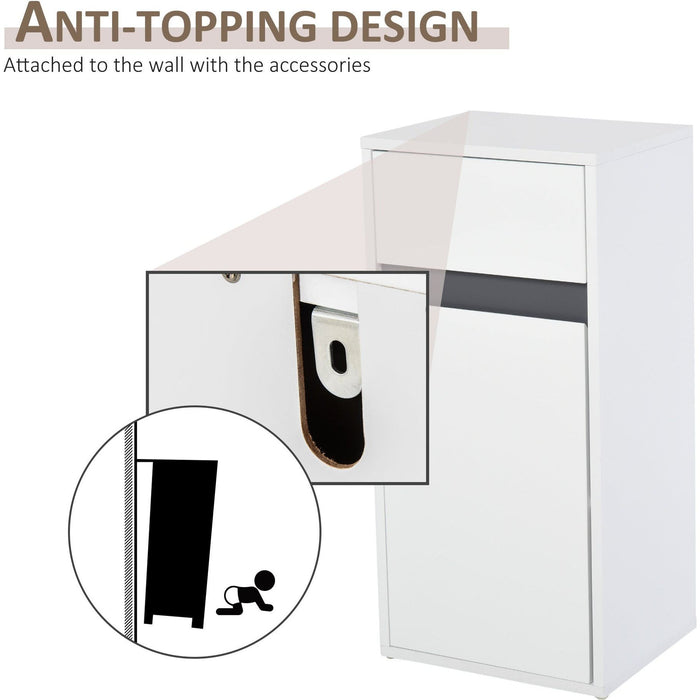 White Bathroom Cabinet Freestanding - 73H x 35W x 31Dcm