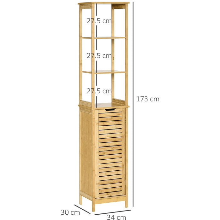 Tall Bathroom Storage Cabinet, 3 Shelves, Cupboard, Slim