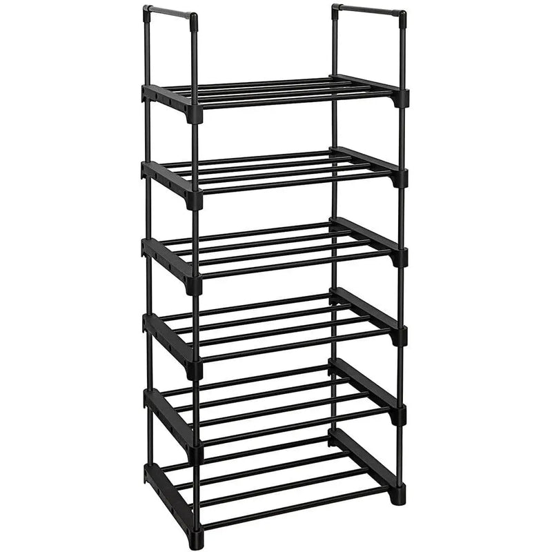 6 Tier Metal Shoe Rack, Black SONGMICS