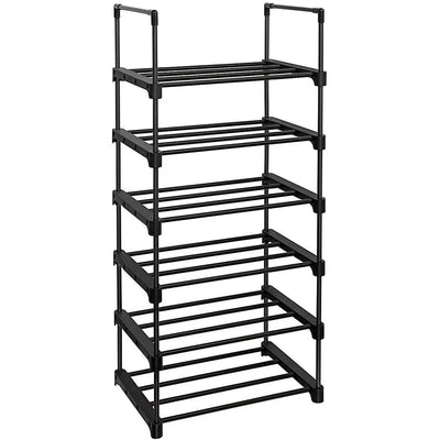 6 Tier Metal Shoe Rack, Black SONGMICS