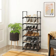 6 Tier Metal Shoe Rack, Black SONGMICS