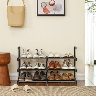6 Tier Metal Shoe Rack, Black SONGMICS