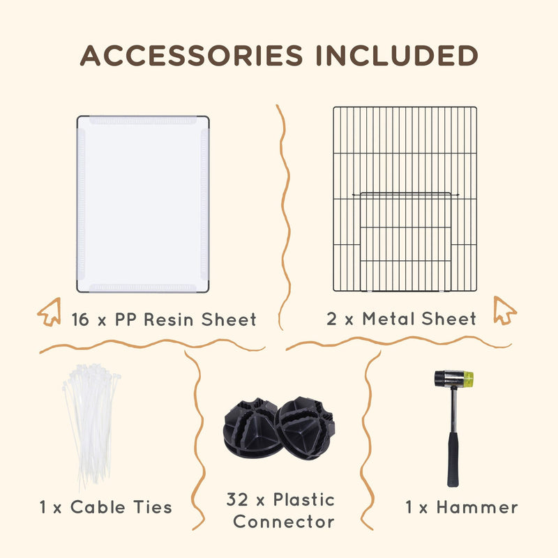 White DIY Metal Pet Playpen: 18 Panels