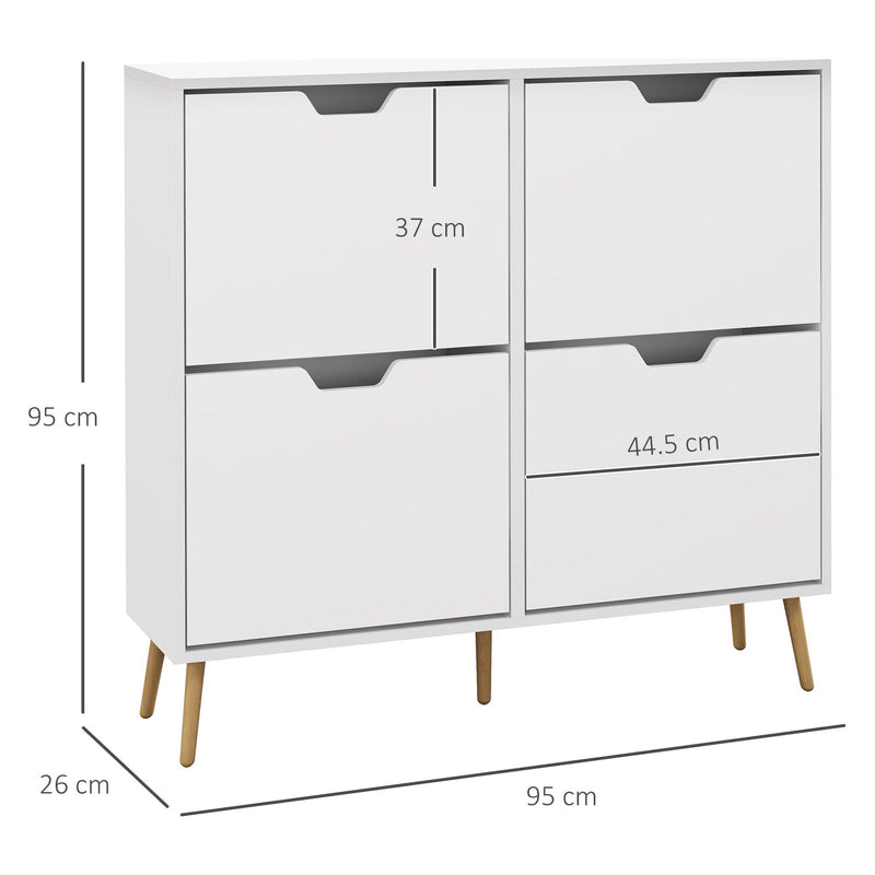 HOMCOM White Shoe Storage Cabinet
