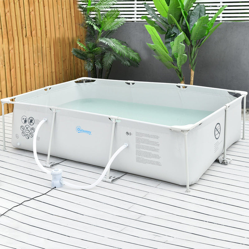 8ft Steel Frame Pool Set, Filter Pump, Rust Resistant Outsunny