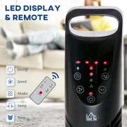 40W Tower Fan with Remote, Oscillation, 3 Speeds, 78.5H cm Homcom