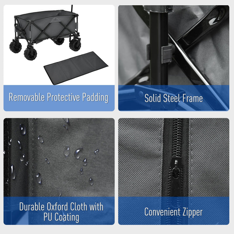 Folding Trolley For Beach, Garden, Camping, Grey