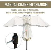 4.6m Double Sided Parasol With Crank Handle, No Base Outsunny