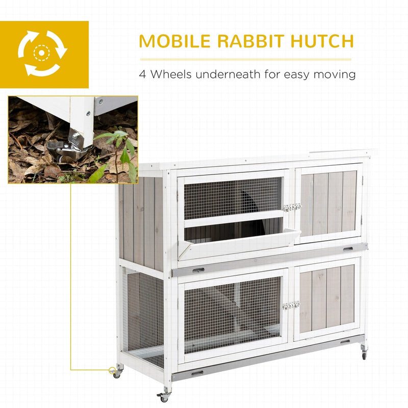 Two Tier Rabbit Hutch With Rain Cover