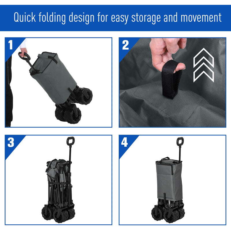 Folding Trolley For Beach, Garden, Camping, Grey