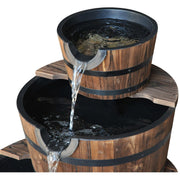 Wooden Water Pump Fountain, Cascading Garden Feature Outsunny