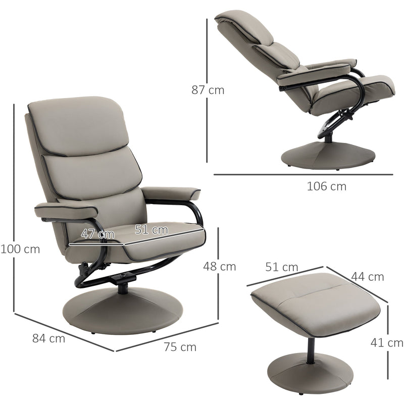 Leather Recliner & Ottoman for Home Office