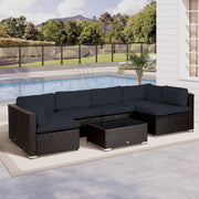 Outsunny Garden Rattan Sofa Cushion Polyester Cover Replacement Outdoor- No Cushion Included Grey Outsunny