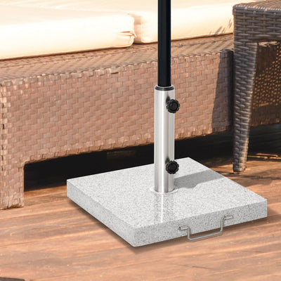 28kg Marble Parasol Base With Wheels Outsunny