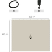 Sides For Gazebo, 4-Pack, Universal, Fits Most 3x3m Gazebo Outsunny