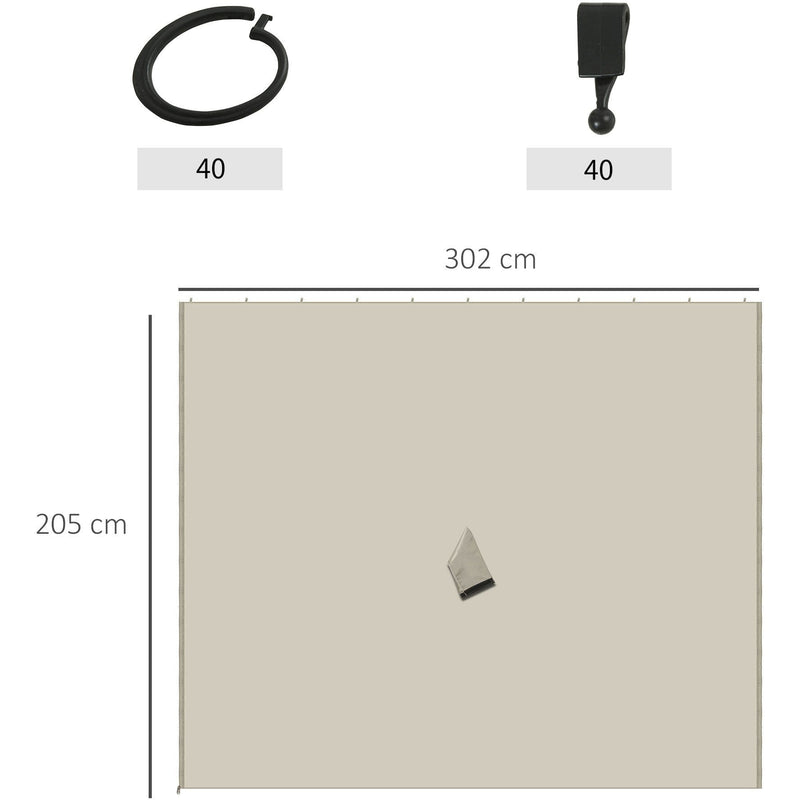 Sides For Gazebo, 4-Pack, Universal, Fits Most 3x3m Gazebo Outsunny