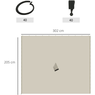 Sides For Gazebo, 4-Pack, Universal, Fits Most 3x3m Gazebo Outsunny