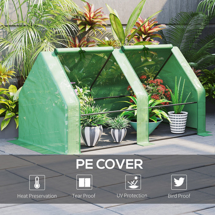 Mini Greenhouse, Steel Frame, PE Cover, 180x90x90 cm