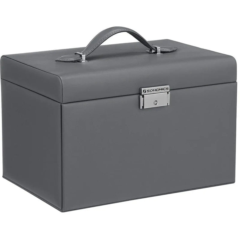 Jewellery Organiser Case with 2 Drawers, Grey SONGMICS
