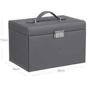 Jewellery Organiser Case with 2 Drawers, Grey SONGMICS