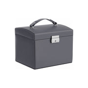 Grey Leather Jewellery Box Lockable Songmics