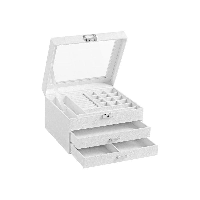 Songmics White Jewellery Box With Drawers Songmics
