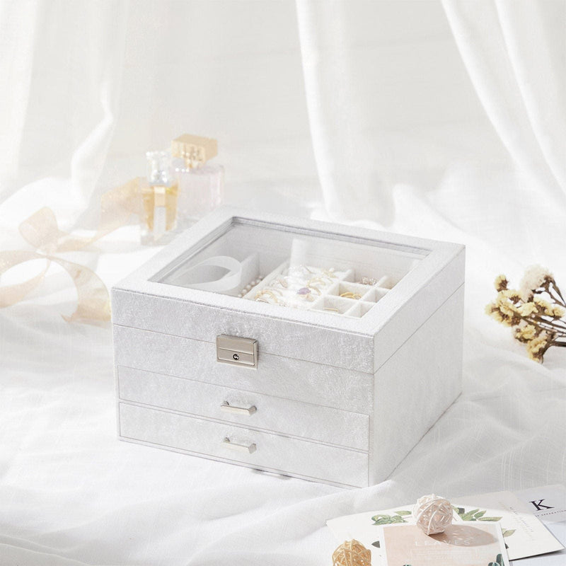 Songmics White Jewellery Box With Drawers Songmics