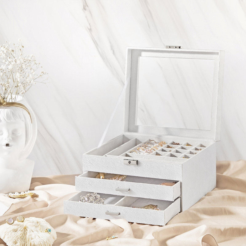 Songmics White Jewellery Box With Drawers Songmics
