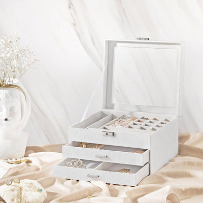 Songmics White Jewellery Box With Drawers Songmics