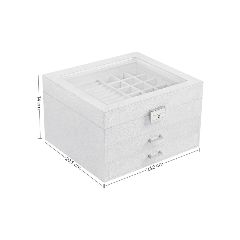 Songmics White Jewellery Box With Drawers Songmics