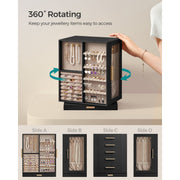 Songmics Rotating Jewellery Organiser, Graphite Black Songmics