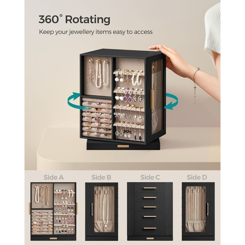 Songmics Rotating Jewellery Organiser, Graphite Black Songmics