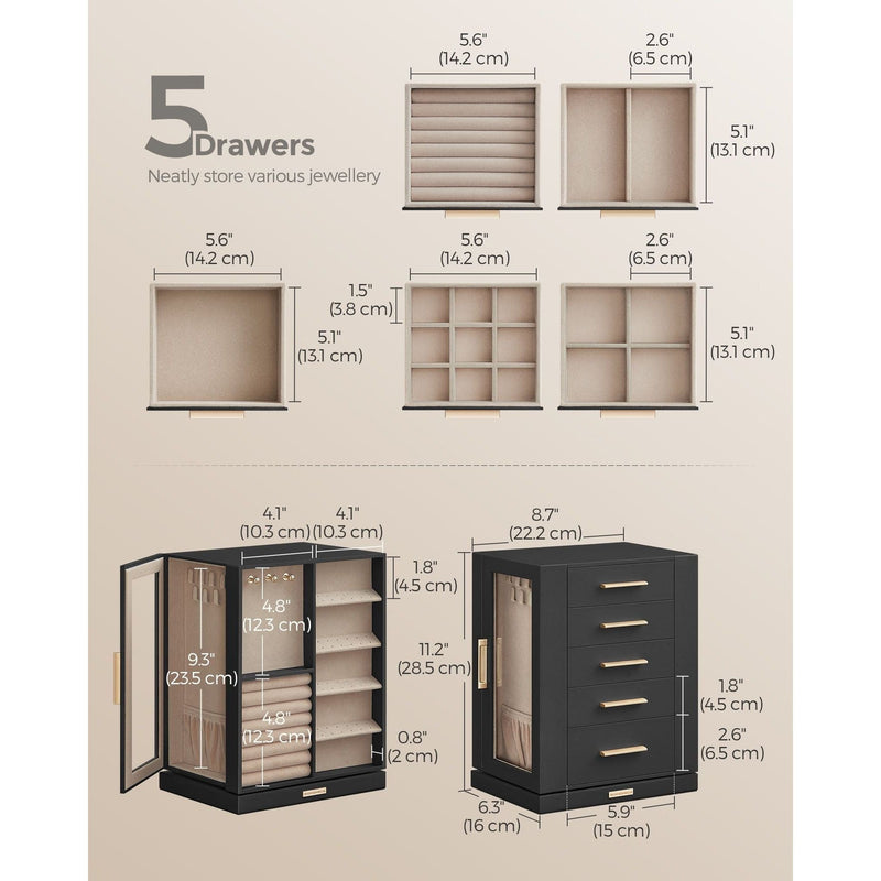Songmics Rotating Jewellery Organiser, Graphite Black Songmics