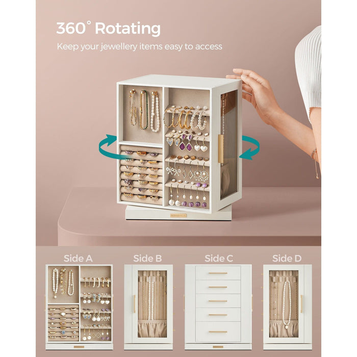 Songmics Rotating Jewellery Organiser, Cloud White