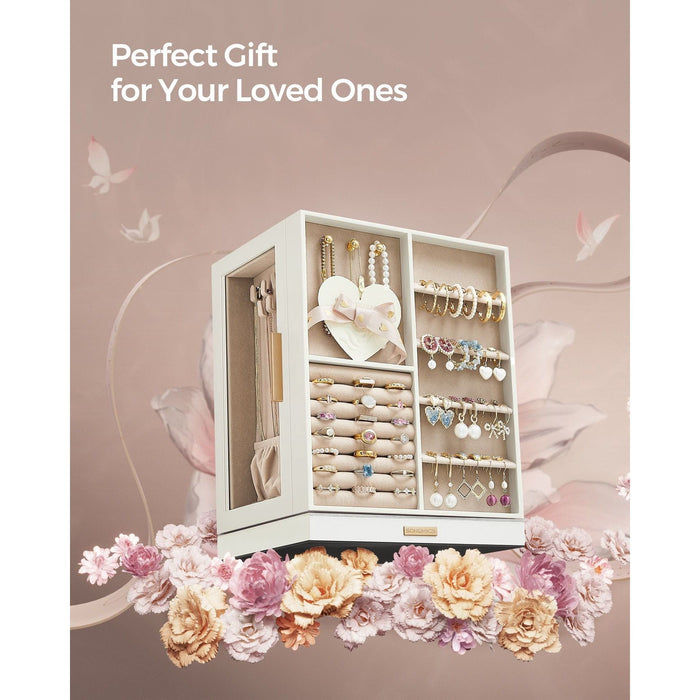 Songmics Rotating Jewellery Organiser, Cloud White