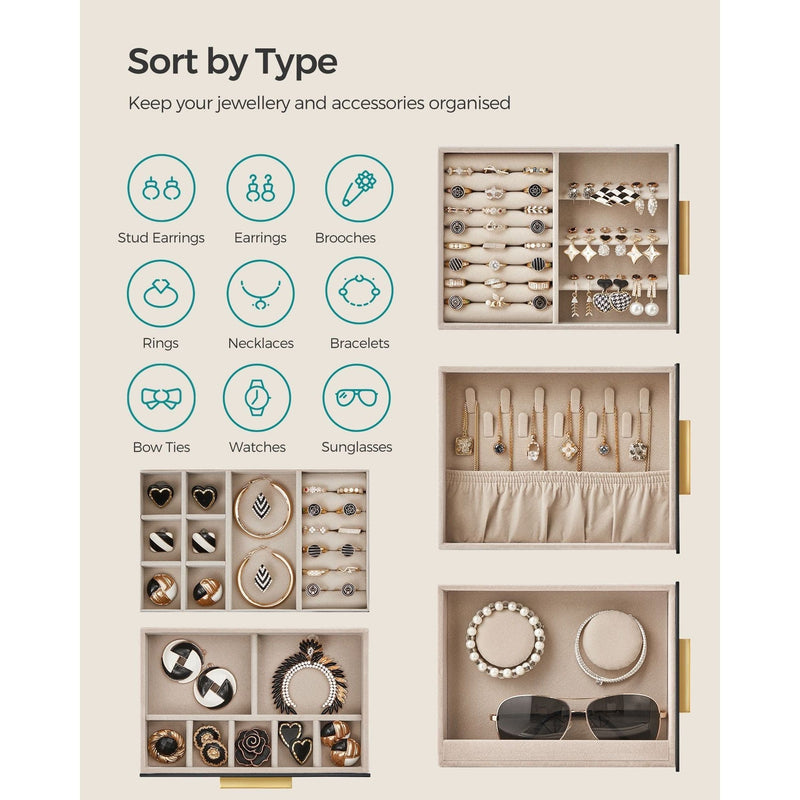 Dressing Table Jewellery Organiser, Black Songmics