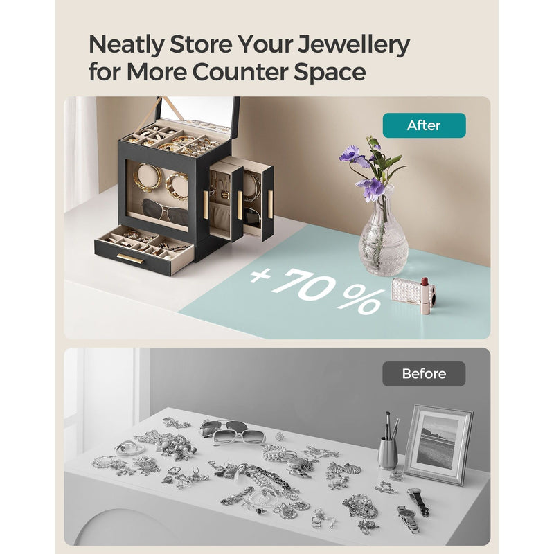 Dressing Table Jewellery Organiser, Black Songmics
