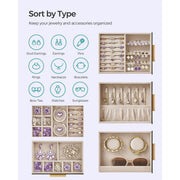 Dressing Table Jewellery Organiser, Grey Songmics