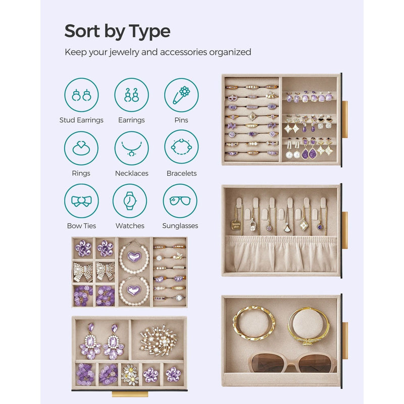 Dressing Table Jewellery Organiser, Grey Songmics
