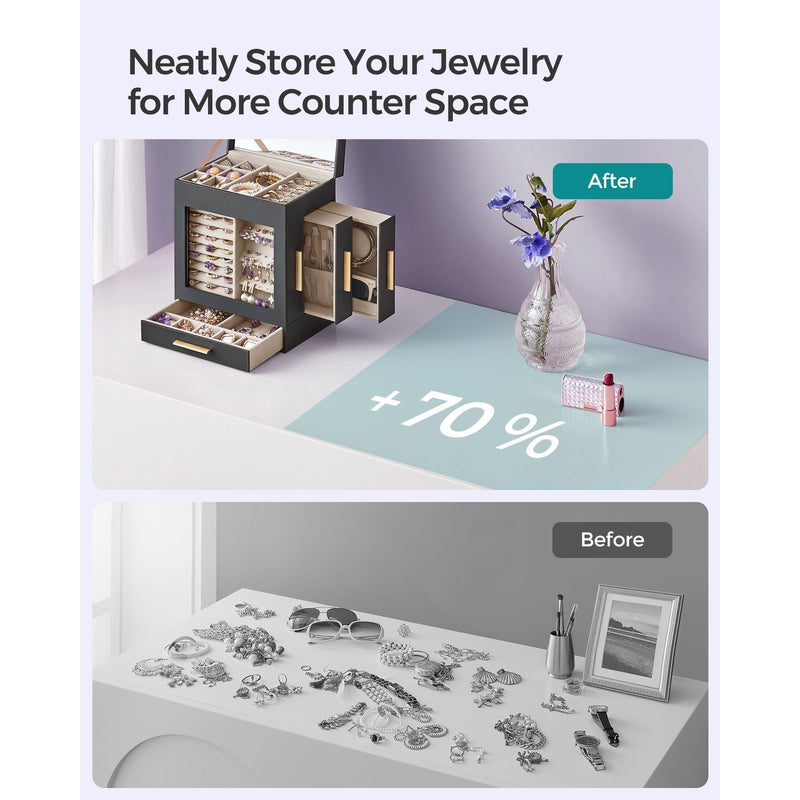 Dressing Table Jewellery Organiser, Grey Songmics