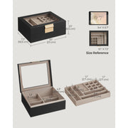 Songmics Jewellery Box With Glass Top Black Songmics