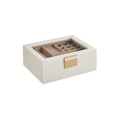 Songmics Jewellery Box With Glass Top White Songmics