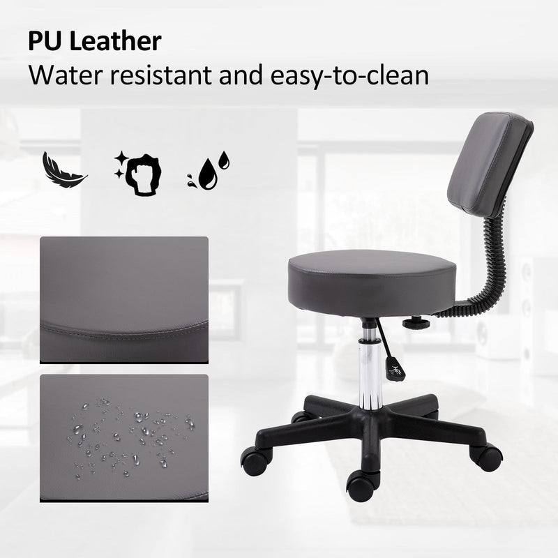 Swivel Salon Chair With Padded Seat, Grey