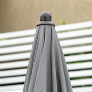 4 Seater Garden Dining Set with Parasol, Grey Outsunny